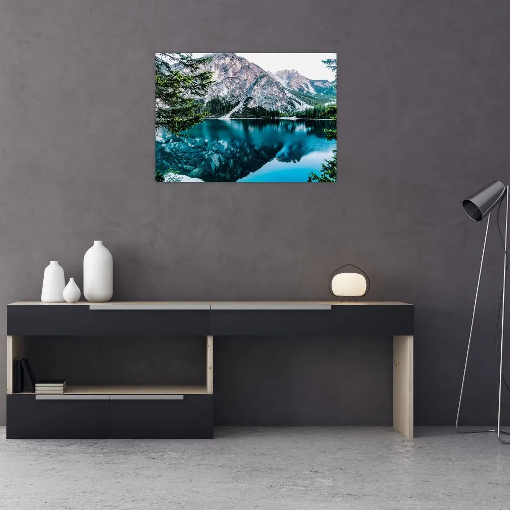 Tablou - Lac în Alpi (70x50 cm)