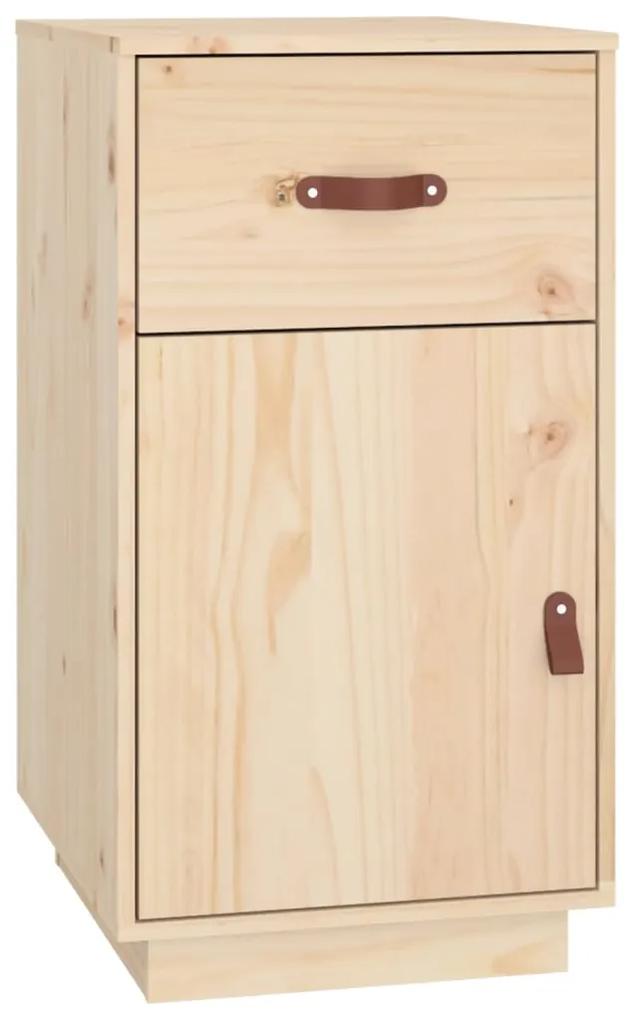 Birou cu dulapuri, 135x50x75 cm, lemn masiv de pin Maro