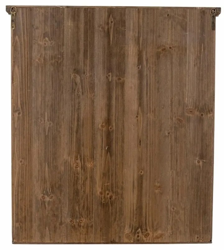 Vitrina albastra, din lemn cu aspect vintage, 3 rafturi, Hazem