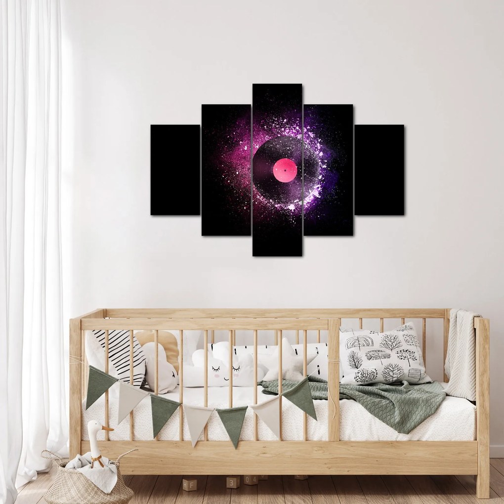 Tablou - Disc de vinil roz-violet (150x105 cm)