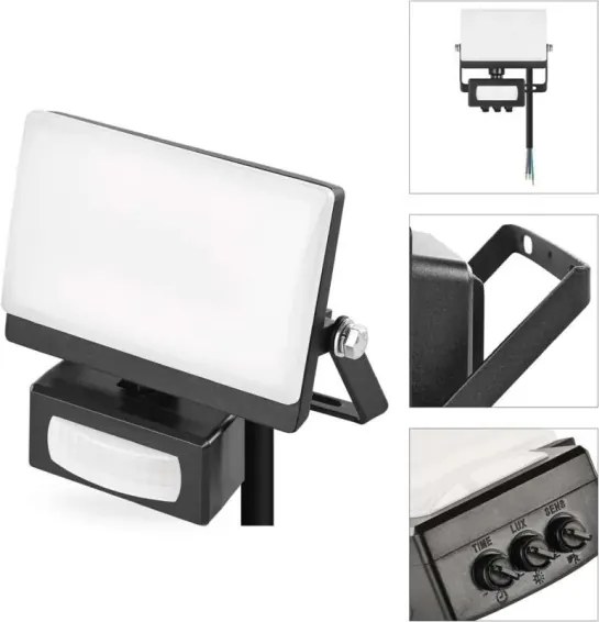 Proiector LED cu senzor de mișcare TAMBO EVO LED/20W/230V 4000K IP44 negru