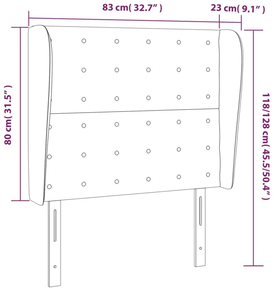 Tablie de pat cu aripioare gri inchis 83x23x118 128 cm catifea 1, Morke gra, 83 x 23 x 118 128 cm