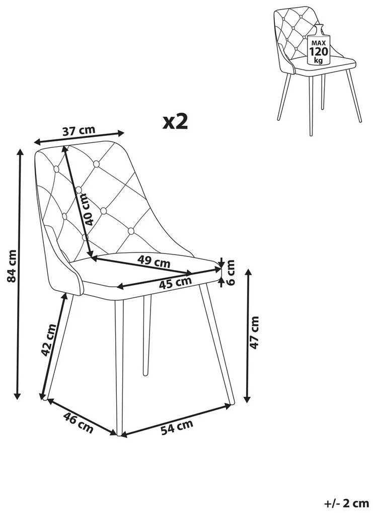Set 2 buc. scaune pentru sufragerie Valero (negru). 1009943