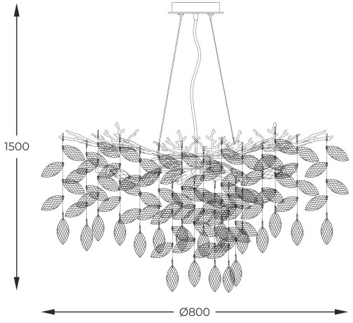 Lustră pe cablu Zuma Line MD4115-1-ECN CINDY 10xG9/3,5W/230V argintiu