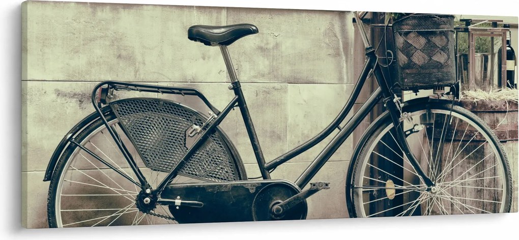 Tablou - Bicicleta de epocă cu flori (120x50 cm)
