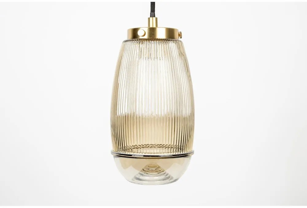 Lustră aurie cu abajur din sticlă ø 12 cm Robin - White Label