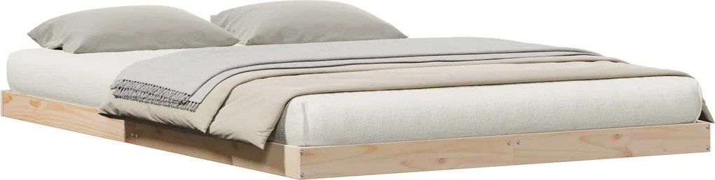 vidaXL Cadru de pat de podea natural 213.5 x 104 x 9 cm