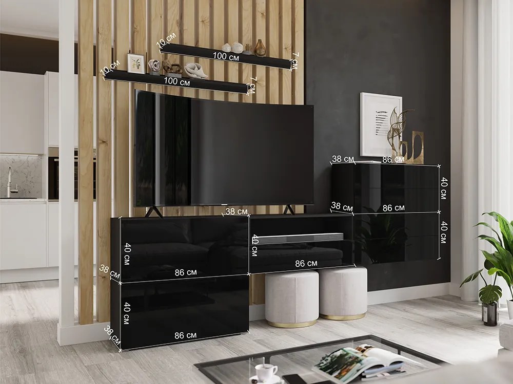 Mobilier living Berny 52 (alb + Alb lucios). 1087166