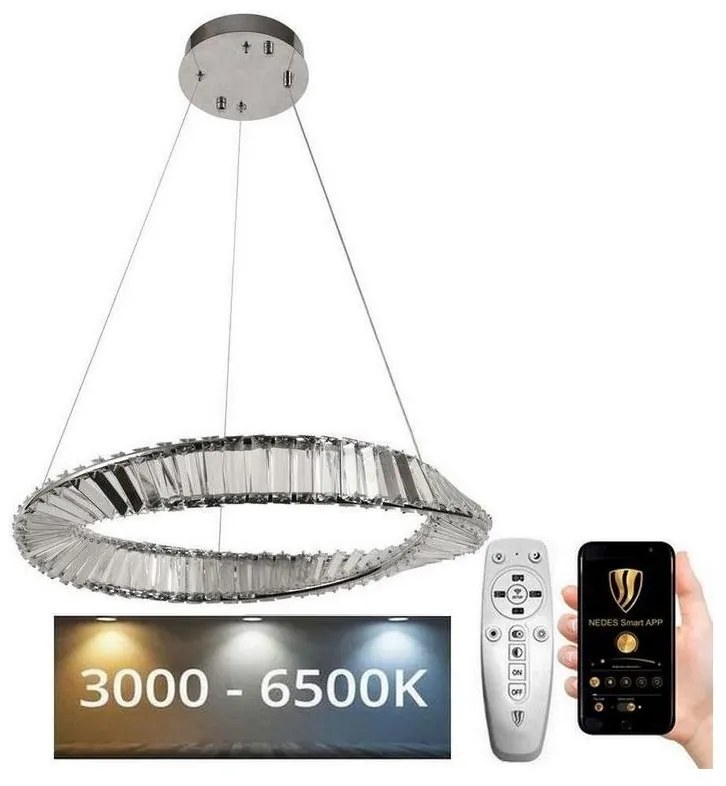 Lustră LED de cristal dimabilă pe cablu LED/40W/230V + telecomandă