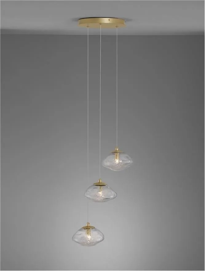 Lustra moderna cu 3 Pendule design decorativ KING aurie