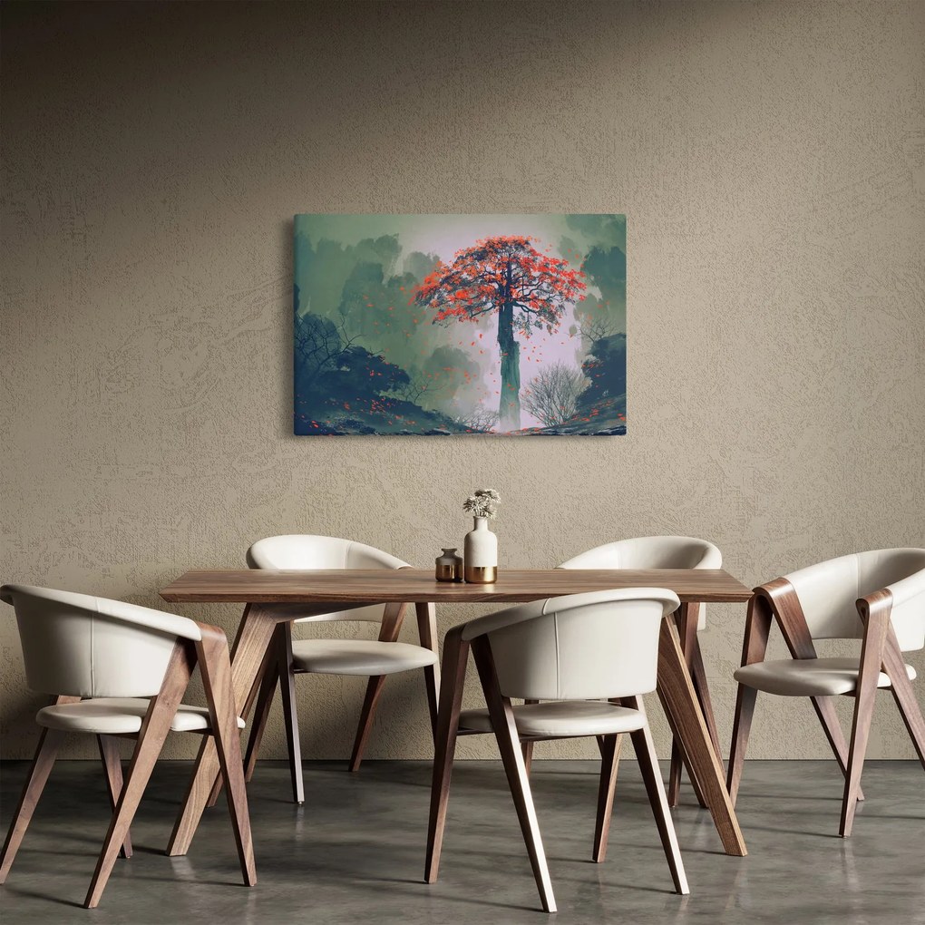 Tablou - Copacul roșu singuratic (90x60 cm)