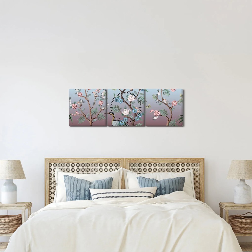 Tablou - Parcul Păsărilor (cu ceas) (90x30 cm)