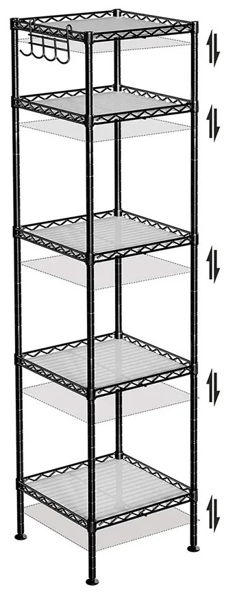 Raft de baie cu 5 niveluri 30x30x121cm