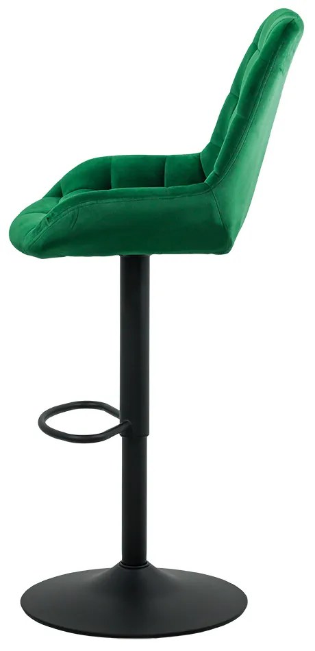 Scaun Bar Catifea ABS 145 Verde - Confortabil, Reglabil, Stabil