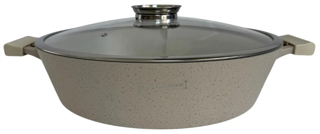 Cratita marmorata cu capac 40 CM RL-MR40ML Royalty Line - crem