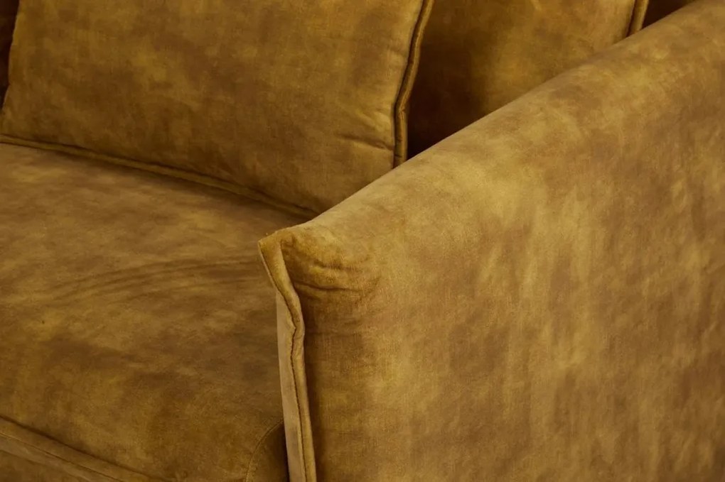 Canapea extensibila, Catifea Galben Mustar APARTMENT 215cm
