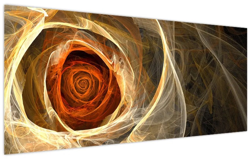 Tablou - Trandafiri abstracți în culori aprinse (120x50 cm)