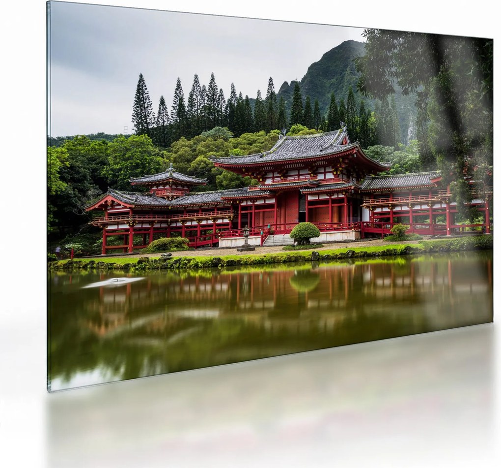 Tablou pe sticlă - arhitectura Chinezească (70x50 cm)