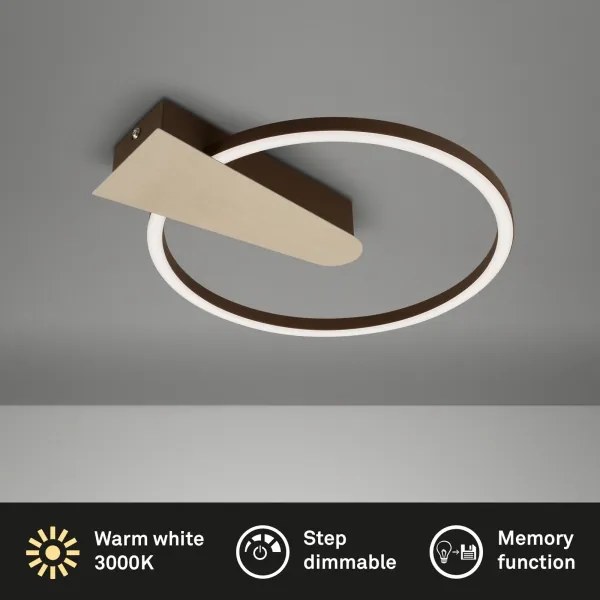 Plafonieră LED dimabilă Briloner 3542017 NICO LED/12W/230V maro