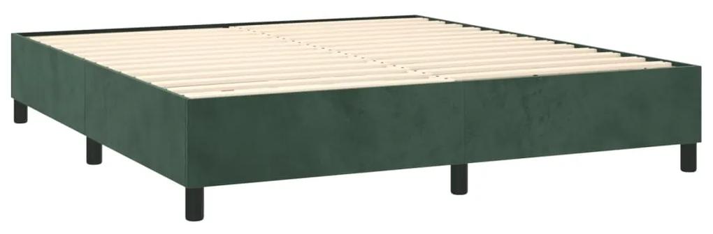 Cadru de pat box spring, verde inchis, 200x200 cm, catifea Verde inchis, 35 cm, 200 x 200 cm