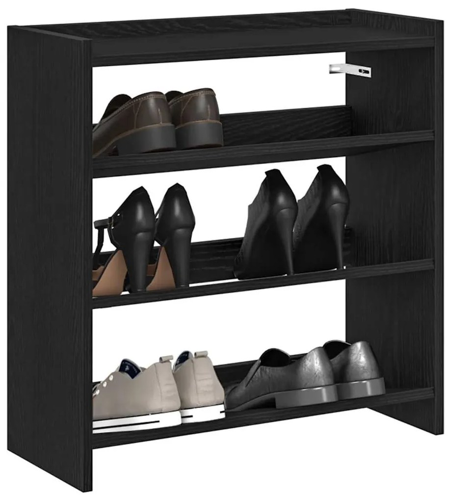 vidaXL Pantofar, negru, 60x25x62 cm, lemn prelucrat