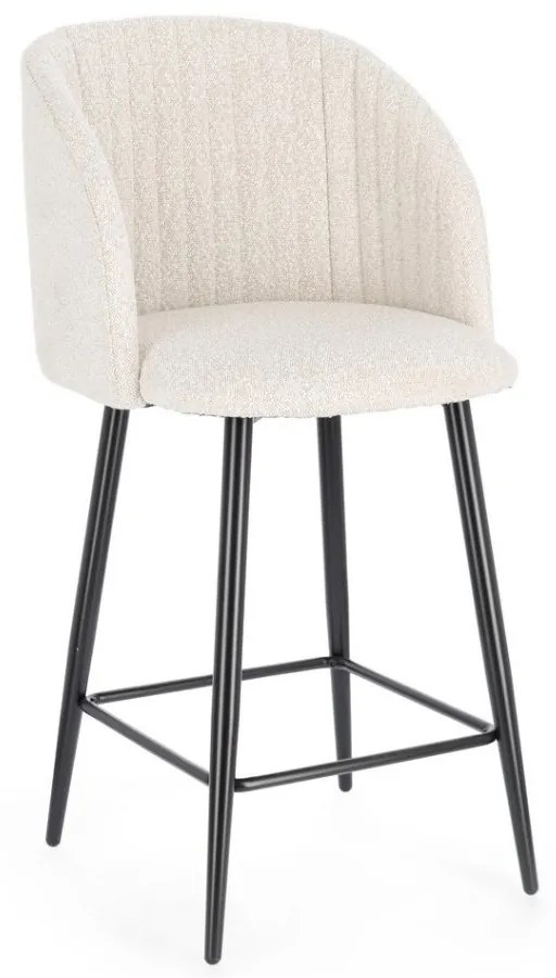 Set de 2 scaune de bar design modern QUEEN negru, ivory