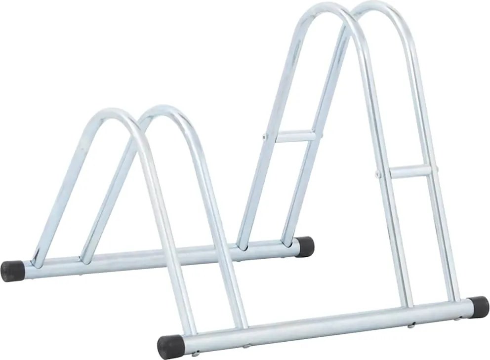 vidaXL Suport pentru 2 biciclete de sine stătător, oțel galvanizat