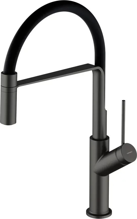 Omnires Vita baterie bucătărie pe picior brushed graphite / matt black
