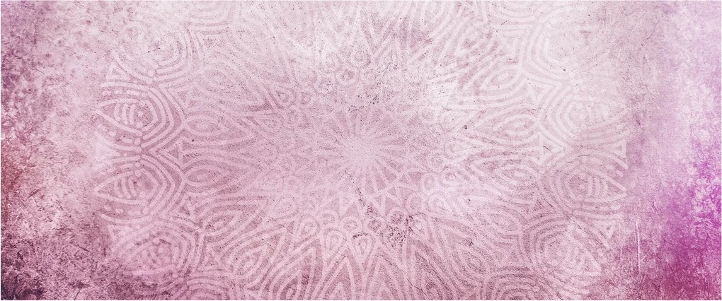 Tablou - Mandala pe zid roz (120x50 cm)