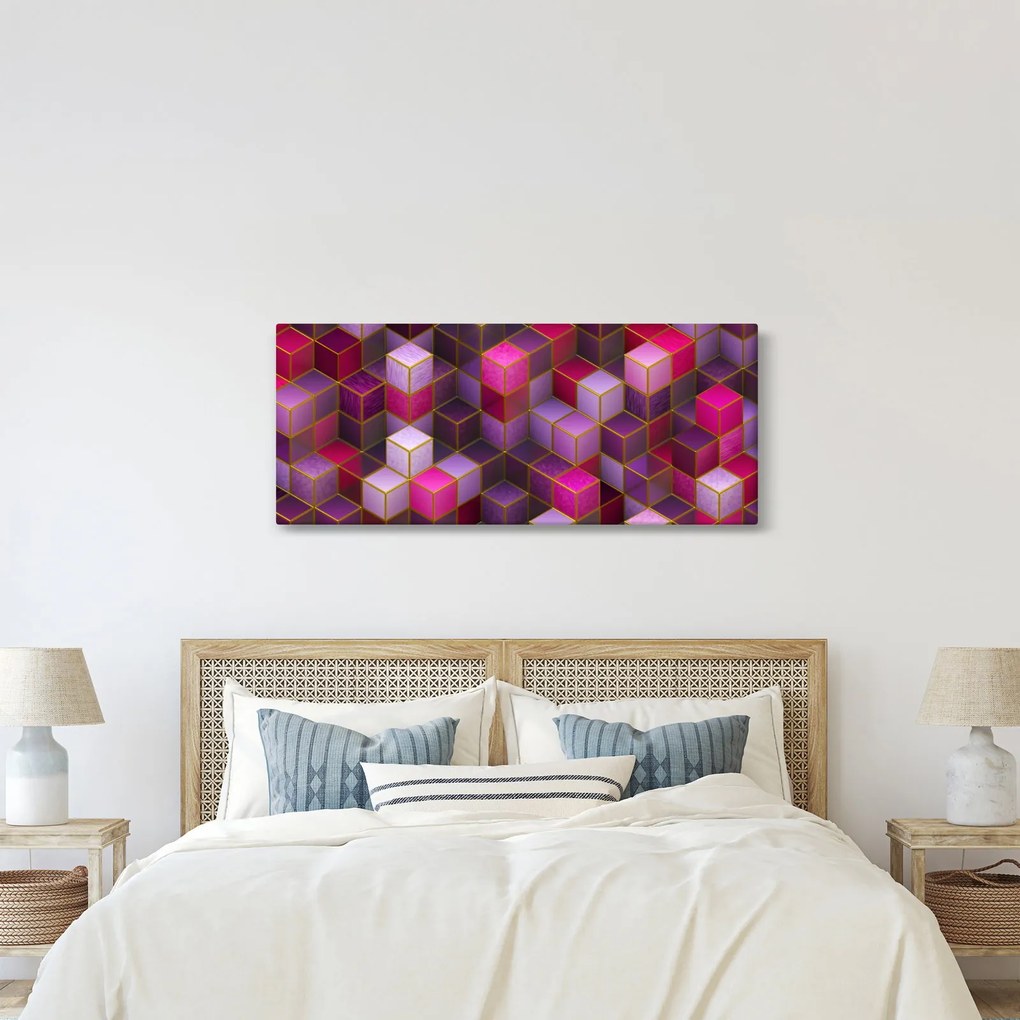 Tablou - Cuburi violet (120x50 cm)
