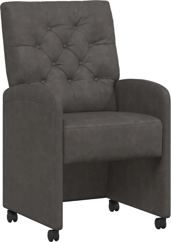 vidaXL Scaune de dining cu roți cu roți 2 pcs Negru 58 x 67 x 97 cm