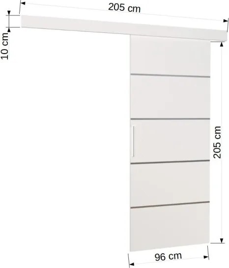 Ușă glisantă TONY – 96x1.6x205 cm – Negru