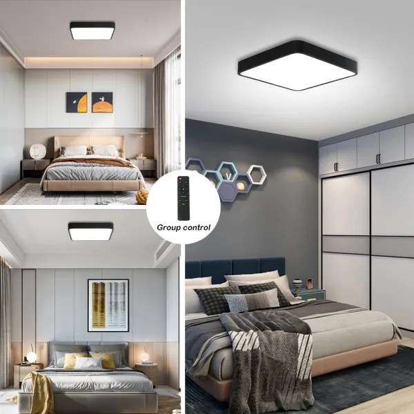 Plafonieră LED dimabilă Brilagi POOL SQUARE LED/36W/230V 3000-6000K 40x40 cm negru + telecomandă