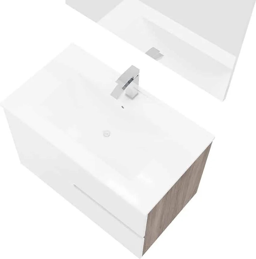 Set lemn masiv Mobilier Baie Suspendat Bello 80cm - Rovere Fumo