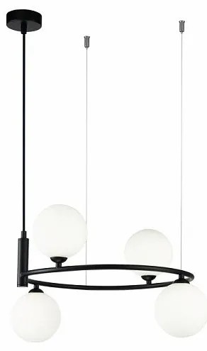 Lustra design modern cu 4 surse de lumina Ring neagra MYMOD013PL-04B