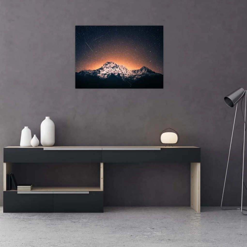 Tablou cu cerul nocturn cu munți (70x50 cm)