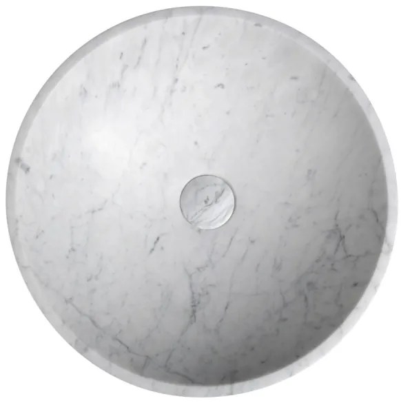 Sapho - Lavoar pe blat BLOK Ø 42 cm piatră/Carrara/alb mat