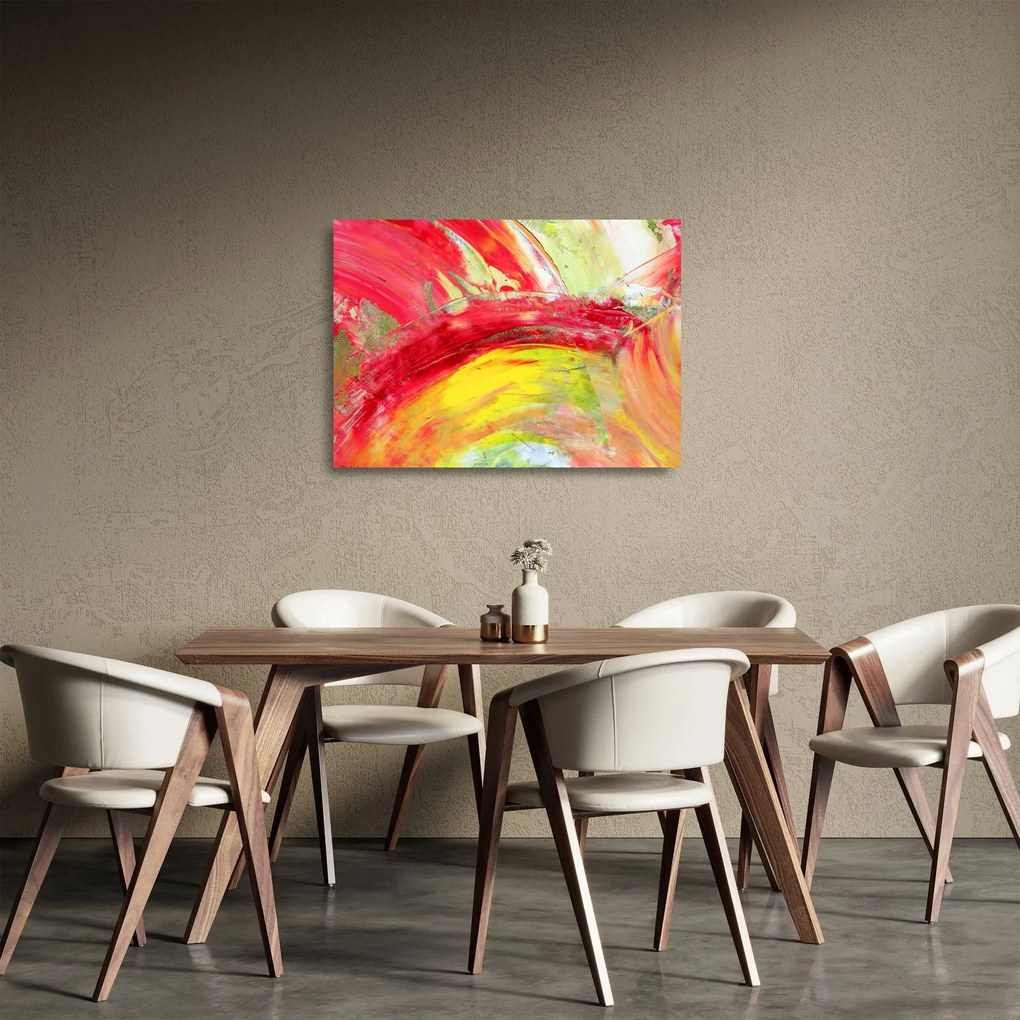 Tablou pe sticlă cu abstracție - pictura (70x50 cm)