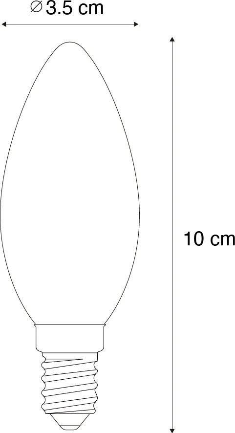 Set de 5 becuri LED E14 reglabile în 3 trepte B35 transparente 4W 450 lm 2700K