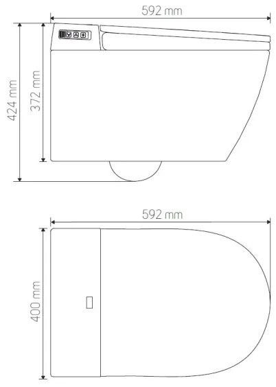 BATH DELUXE 21-040-02-11-00 - WC suspendat cu bideu TISVILDELEJE 1600W/230V alb + telecomandă