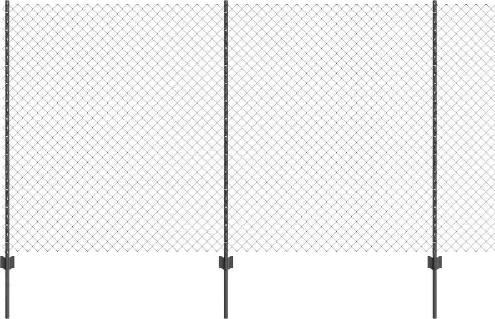 vidaXL Gard cu Stâlp Gri 1,4 x 10 m Oțel și PVC