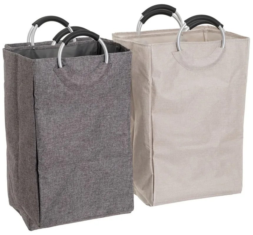Coșuri de rufe gri-bej 2 buc. din material textil – Casa Selección