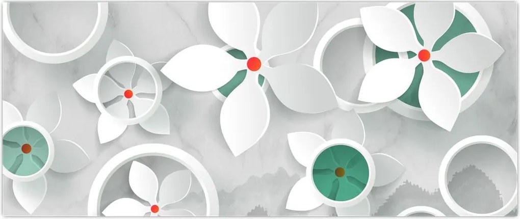 Tablou abstracției florale (120x50 cm)