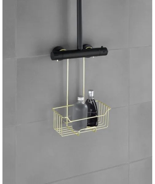 WENKO 25937100 - Coș de duș MILO 25x36 cm, inox/auriu/transparent