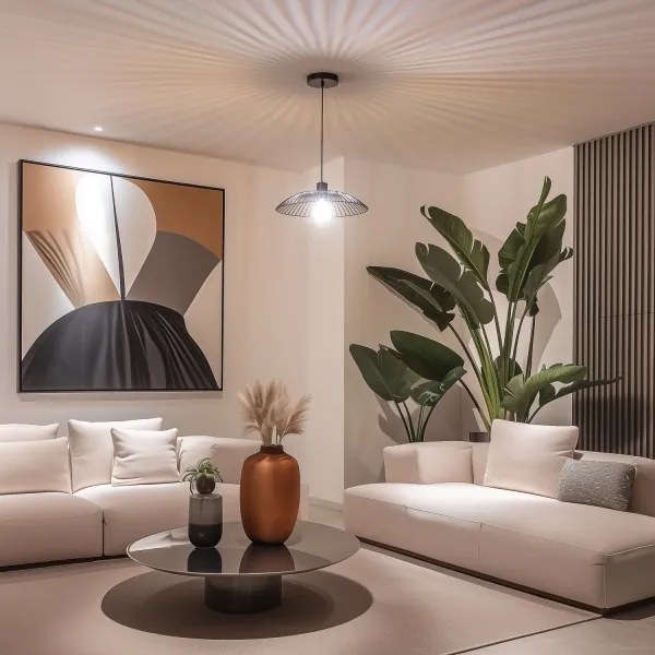 Abajur universal CURITIBA, Ø 38 cm, negru