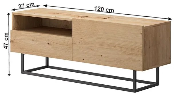 Consola RTV in decor de stejar fara baza, ENJOY ERTVSZ120