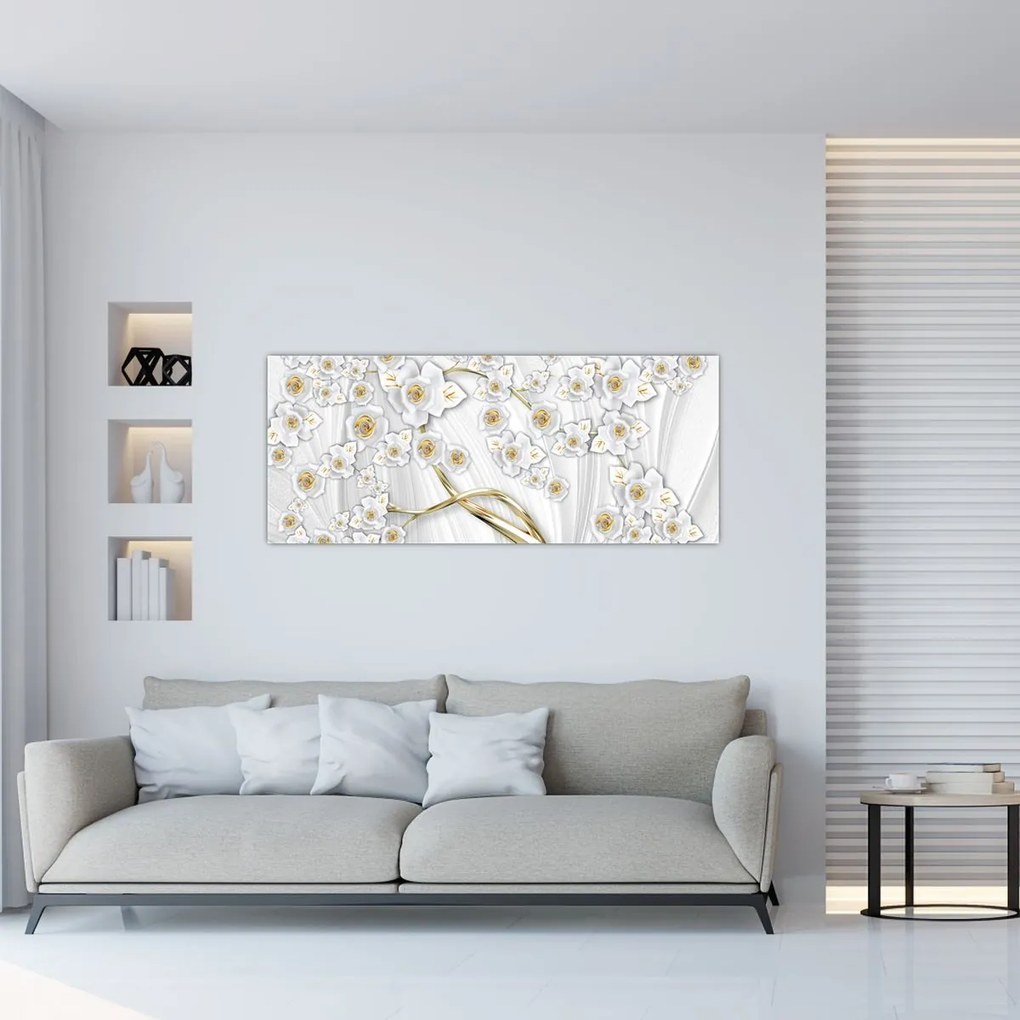 Tablou - Copac cu decor auriu (120x50 cm)