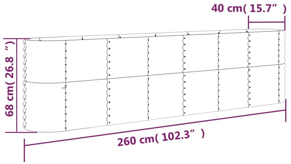 Jardiniera gradina maro 260x40x68 cm otel vopsit electrostatic 1, Maro, 260 x 40 x 68 cm