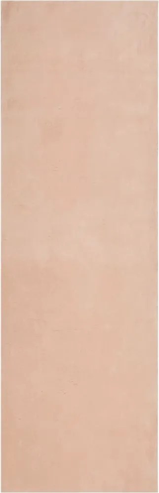 vidaXL Covor HUARTE, fir scurt, moale și lavabil, roz pudră, 80x250 cm