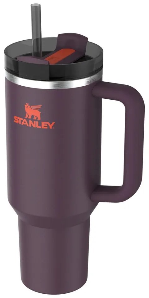 Termos violet cu pai din oțel inoxidabil 1,18 l Quencher H2.0 FlowState Tumbler Plum – Stanley